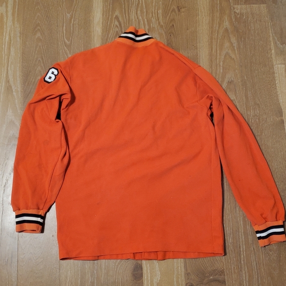 Vintage 1980s Orange White Embroidered Lightweight Varsity Jacket Large 80s #76 - Picture 11 of 16